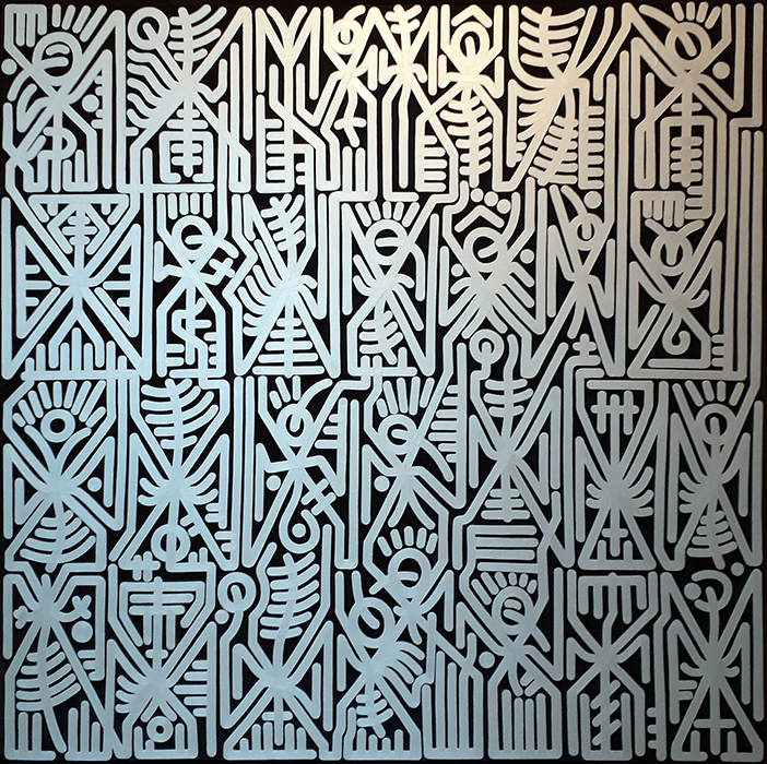 Greek artist, painting, artwork, dimitris ntokos, lives in Athens, signs, symbols, dimitris dokos, urban hieroglyphics, canvas, contemporary art, dialect, modern art