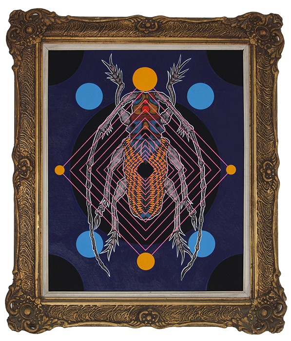 Greek artist, painting, artwork, dimitris ntokos, lives in Athens, scarab, scarabeus, beetle, dimitris dokos, canvas, contemporary art, modern art, art, beetle, optic art, art