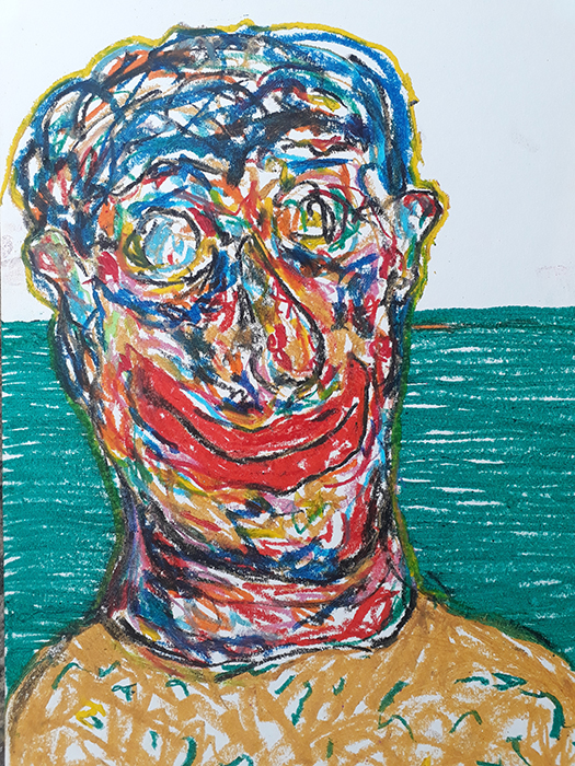 portrait, automatic portrait, paper, pastel, Greek artist, painting, artwork, dimitris ntokos, lives in Athens, scarab, scarabeus, beetle, dimitris dokos, canvas, contemporary art, modern art, art, beetle, optic art, art