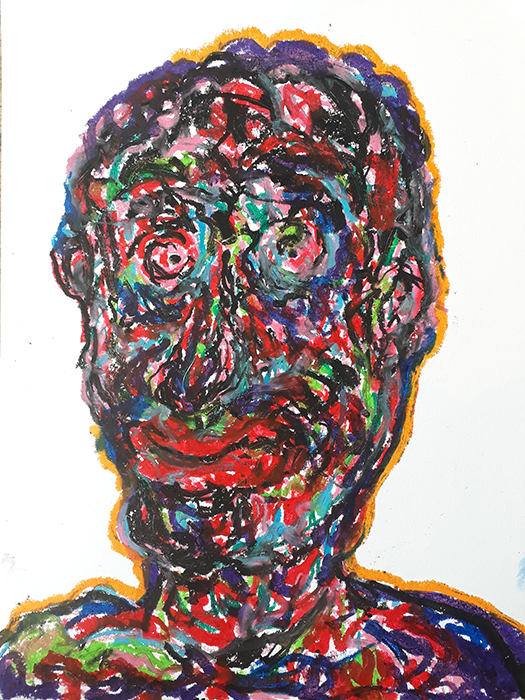 portrait, automatic portrait, paper, pastel, Greek artist, painting, artwork, dimitris ntokos, lives in Athens, scarab, scarabeus, beetle, dimitris dokos, canvas, contemporary art, modern art, art, beetle, optic art, art