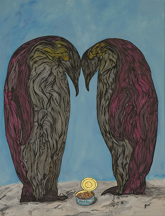 Greek artist, painting, artwork, dimitris ntokos, lives in Athens, scarab, penguin,  scarabeus, beetle, dimitris dokos, canvas, contemporary art, modern art, art, beetle, optic art, art