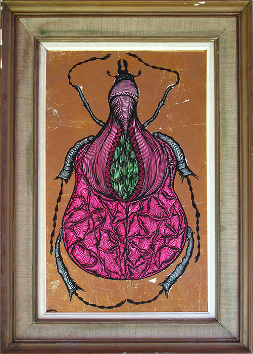 Greek artist, painting, artwork, dimitris ntokos, lives in Athens, scarab, scarabeus, beetle, dimitris dokos, canvas, contemporary art, modern art, art, beetle, optic art, art