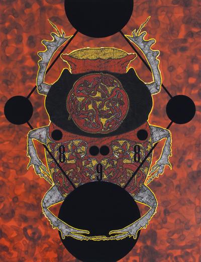 Greek artist, painting, artwork, dimitris ntokos, lives in Athens, scarab, scarabeus, beetle, dimitris dokos, canvas, contemporary art, modern art, art, beetle, optic art, art
