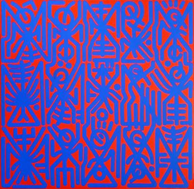 Greek artist, painting, artwork, dimitris ntokos, lives in Athens, signs, symbols, dimitris dokos, urban hieroglyphics, canvas, contemporary art, dialect, modern art