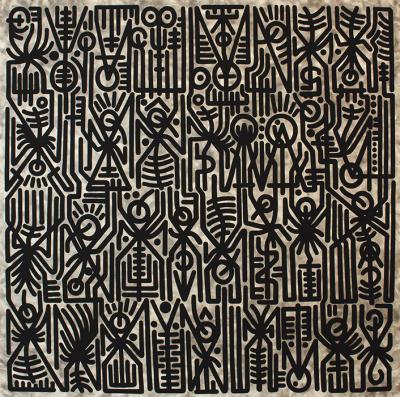 Greek artist, painting, artwork, dimitris ntokos, lives in Athens, signs, symbols, dimitris dokos, urban hieroglyphics, canvas, contemporary art, dialect, modern art