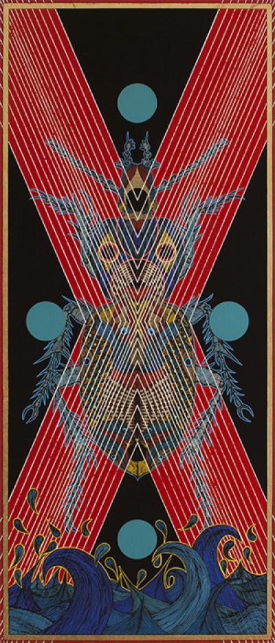 Greek artist, painting, artwork, dimitris ntokos, lives in Athens, scarab, scarabeus, beetle, dimitris dokos, canvas, contemporary art, modern art, art, beetle, optic art, art