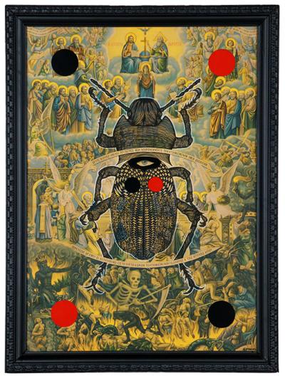 Greek artist, painting, artwork, dimitris ntokos, lives in Athens, scarab, scarabeus, beetle, dimitris dokos, canvas, contemporary art, modern art, art, beetle, optic art, art