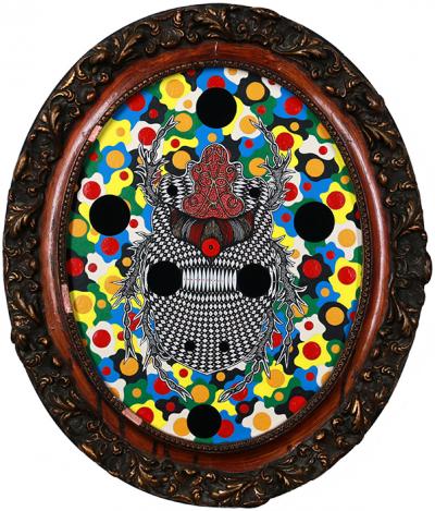 Greek artist, painting, artwork, dimitris ntokos, lives in Athens, scarab, scarabeus, beetle, dimitris dokos, canvas, contemporary art, modern art, art, beetle, optic art, art