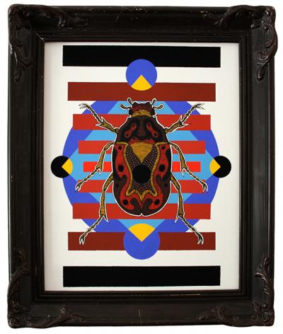 Greek artist, painting, artwork, dimitris ntokos, lives in Athens, scarab, scarabeus, beetle, dimitris dokos, canvas, contemporary art, modern art, art, beetle, optic art, art