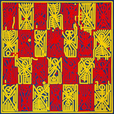 Greek artist, painting, artwork, dimitris ntokos, lives in Athens, signs, symbols, dimitris dokos, urban hieroglyphics, canvas, contemporary art, dialect, modern art