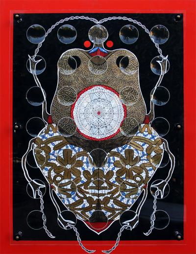 Greek artist, painting, artwork, dimitris ntokos, lives in Athens, scarab, scarabeus, beetle, dimitris dokos, canvas, contemporary art, modern art, art, beetle, optic art, art