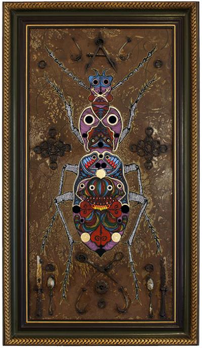 Greek artist, painting, artwork, dimitris ntokos, lives in Athens, scarab, scarabeus, beetle, dimitris dokos, canvas, contemporary art, modern art, art, beetle, optic art, art