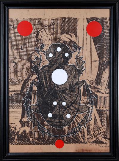 Greek artist, painting, artwork, dimitris ntokos, lives in Athens, scarab, scarabeus, beetle, dimitris dokos, canvas, contemporary art, modern art, art, beetle, optic art, art