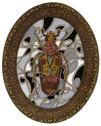 Greek artist, painting, artwork, dimitris ntokos, lives in Athens, scarab, scarabeus, beetle, dimitris dokos, canvas, contemporary art, modern art, art, beetle, optic art, art