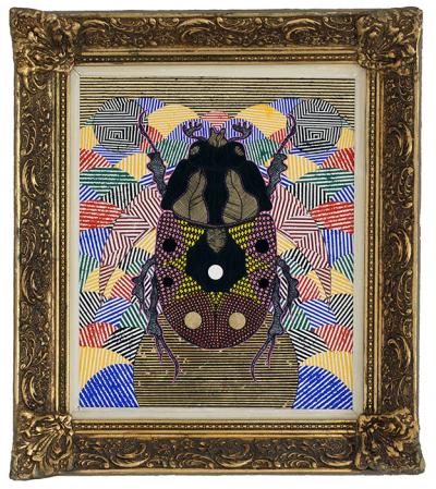 Greek artist, painting, artwork, dimitris ntokos, lives in Athens, scarab, scarabeus, beetle, dimitris dokos, canvas, contemporary art, modern art, art, beetle, optic art, art