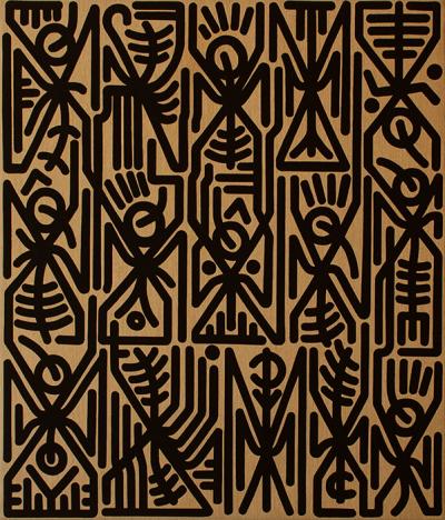 Greek artist, painting, artwork, dimitris ntokos, lives in Athens, signs, symbols, dimitris dokos, urban hieroglyphics, canvas, contemporary art, dialect, modern art