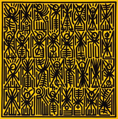 Greek artist, painting, artwork, dimitris ntokos, lives in Athens, signs, symbols, dimitris dokos, urban hieroglyphics, canvas, contemporary art, dialect, modern art