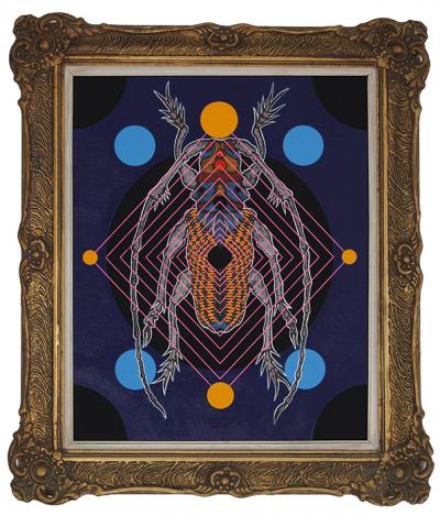 Greek artist, painting, artwork, dimitris ntokos, lives in Athens, scarab, scarabeus, beetle, dimitris dokos, canvas, contemporary art, modern art, art, beetle, optic art, art