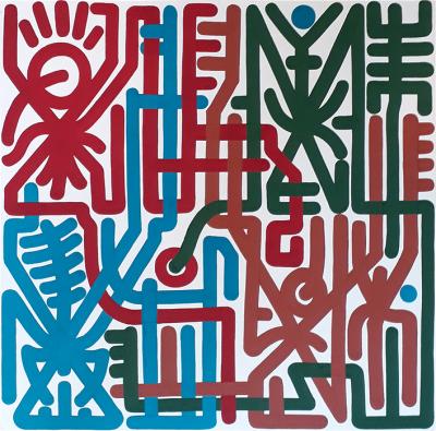 Greek artist, painting, artwork, dimitris ntokos, lives in Athens, signs, symbols, dimitris dokos, urban hieroglyphics, canvas, contemporary art, dialect, modern art