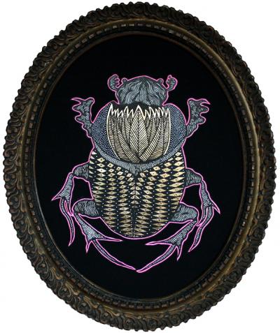 Greek artist, painting, artwork, dimitris ntokos, lives in Athens, scarab, scarabeus, beetle, dimitris dokos, canvas, contemporary art, modern art, art, beetle, optic art, art