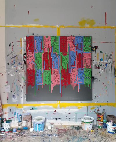 Greek artist, painting, artwork, dimitris ntokos, lives in Athens, scarab, scarabeus, beetle, dimitris dokos, canvas, contemporary art, modern art, art, beetle, optic art, art