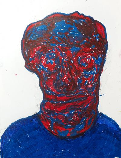 portrait, automatic portrait, paper, pastel, Greek artist, painting, artwork, dimitris ntokos, lives in Athens, scarab, scarabeus, beetle, dimitris dokos, canvas, contemporary art, modern art, art, beetle, optic art, art