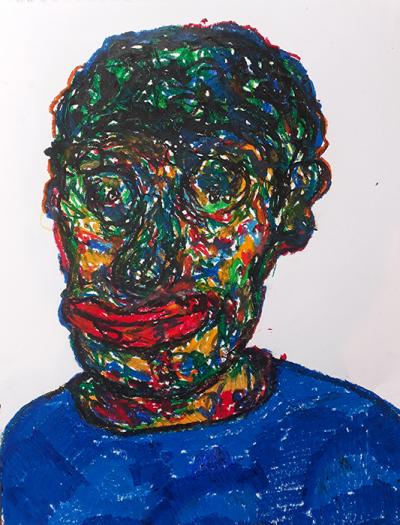 portrait, automatic portrait, paper, pastel, Greek artist, painting, artwork, dimitris ntokos, lives in Athens, scarab, scarabeus, beetle, dimitris dokos, canvas, contemporary art, modern art, art, beetle, optic art, art