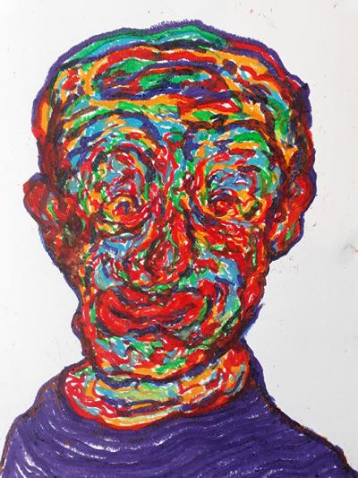 portrait, automatic portrait, paper, pastel, Greek artist, painting, artwork, dimitris ntokos, lives in Athens, scarab, scarabeus, beetle, dimitris dokos, canvas, contemporary art, modern art, art, beetle, optic art, art