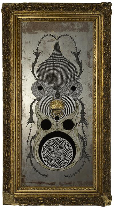 Greek artist, painting, artwork, dimitris ntokos, lives in Athens, scarab, scarabeus, beetle, dimitris dokos, canvas, contemporary art, modern art, art, beetle, optic art, art