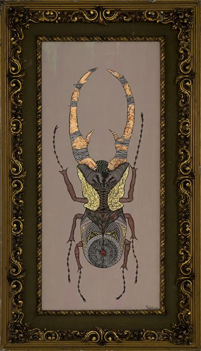 Greek artist, painting, artwork, dimitris ntokos, lives in Athens, scarab, scarabeus, beetle, dimitris dokos, canvas, contemporary art, modern art, art, beetle, optic art, art