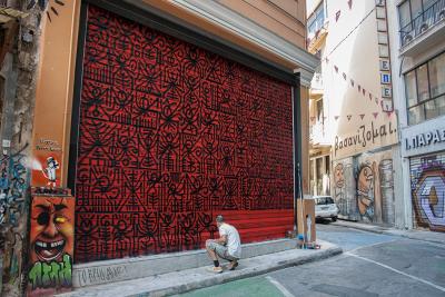 graffiti, street art, athens, urban art, Greek artist, painting, artwork, dimitris ntokos, lives in Athens, scarab, scarabeus, beetle, dimitris dokos, canvas, contemporary art, modern art, art, beetle, optic art, art