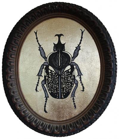 Greek artist, painting, artwork, dimitris ntokos, lives in Athens, scarab, scarabeus, beetle, dimitris dokos, canvas, contemporary art, modern art, art, beetle, optic art, art
