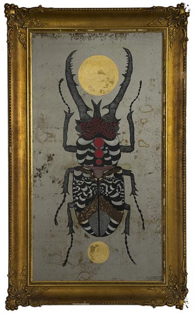 Greek artist, painting, artwork, dimitris ntokos, lives in Athens, scarab, scarabeus, beetle, dimitris dokos, canvas, contemporary art, modern art, art, beetle, optic art, art