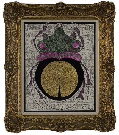 Greek artist, painting, artwork, dimitris ntokos, lives in Athens, scarab, scarabeus, beetle, dimitris dokos, canvas, contemporary art, modern art, art, beetle, optic art, art