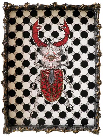 Greek artist, painting, artwork, dimitris ntokos, lives in Athens, scarab, scarabeus, beetle, dimitris dokos, canvas, contemporary art, modern art, art, beetle, optic art, art