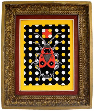 Greek artist, painting, artwork, dimitris ntokos, lives in Athens, scarab, scarabeus, beetle, dimitris dokos, canvas, contemporary art, modern art, art, beetle, optic art, art