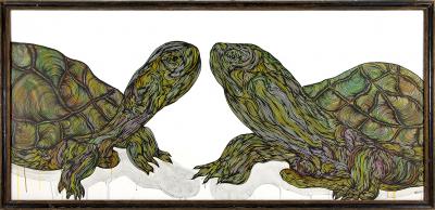 Greek artist, painting, artwork, dimitris ntokos, lives in Athens, scarab, scarabeus, beetle, dimitris dokos, canvas, contemporary art, modern art, art, beetle, optic art, art