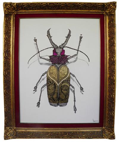 Greek artist, painting, artwork, dimitris ntokos, lives in Athens, scarab, scarabeus, beetle, dimitris dokos, canvas, contemporary art, modern art, art, beetle, optic art, art