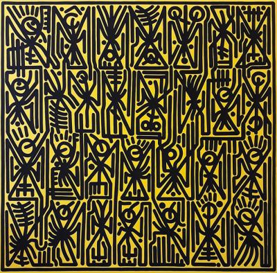 Greek artist, painting, artwork, dimitris ntokos, lives in Athens, signs, symbols, dimitris dokos, urban hieroglyphics, canvas, contemporary art, dialect, modern art