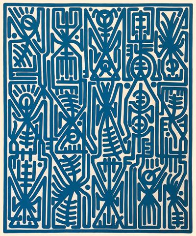 Greek artist, painting, artwork, dimitris ntokos, lives in Athens, signs, symbols, dimitris dokos, urban hieroglyphics, canvas, contemporary art, dialect, modern art