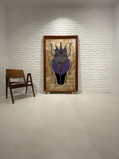 Greek artist, painting, artwork, dimitris ntokos, lives in Athens, scarab, scarabeus, beetle, dimitris dokos, canvas, contemporary art, modern art, art, beetle, optic art, art